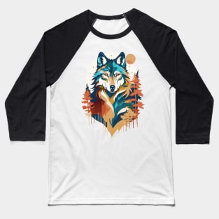 Wolf Shirt Wednesday - Pastel Fall Wolf Baseball T-Shirt
